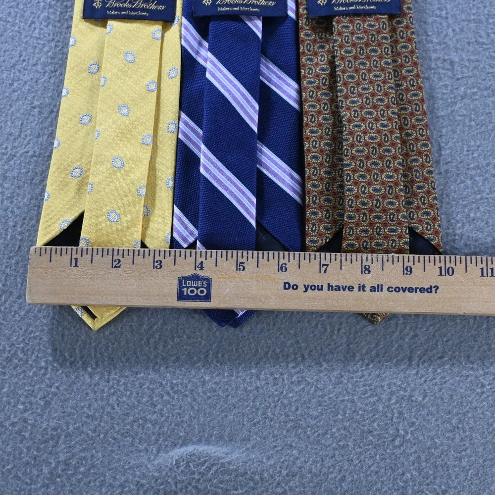 Brooks Brothers Mens Makers and Merchants Silk Tie Lot 3 OS Multi Color Pattern